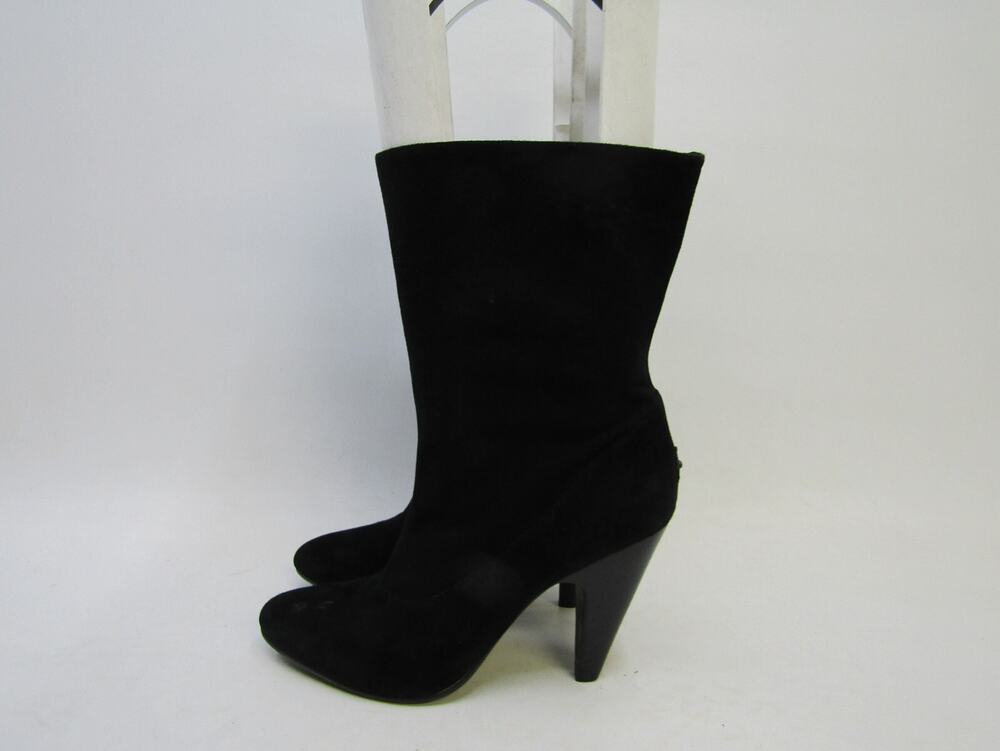 ASH Womens Size 38.5 EUR Black Suede Heeled High Ankle 7" Shaft Boots